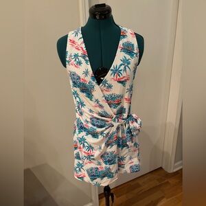 🌴 Tommy Bahama multicolored Island Cays Oasis Wrap beach cover up, XS/S